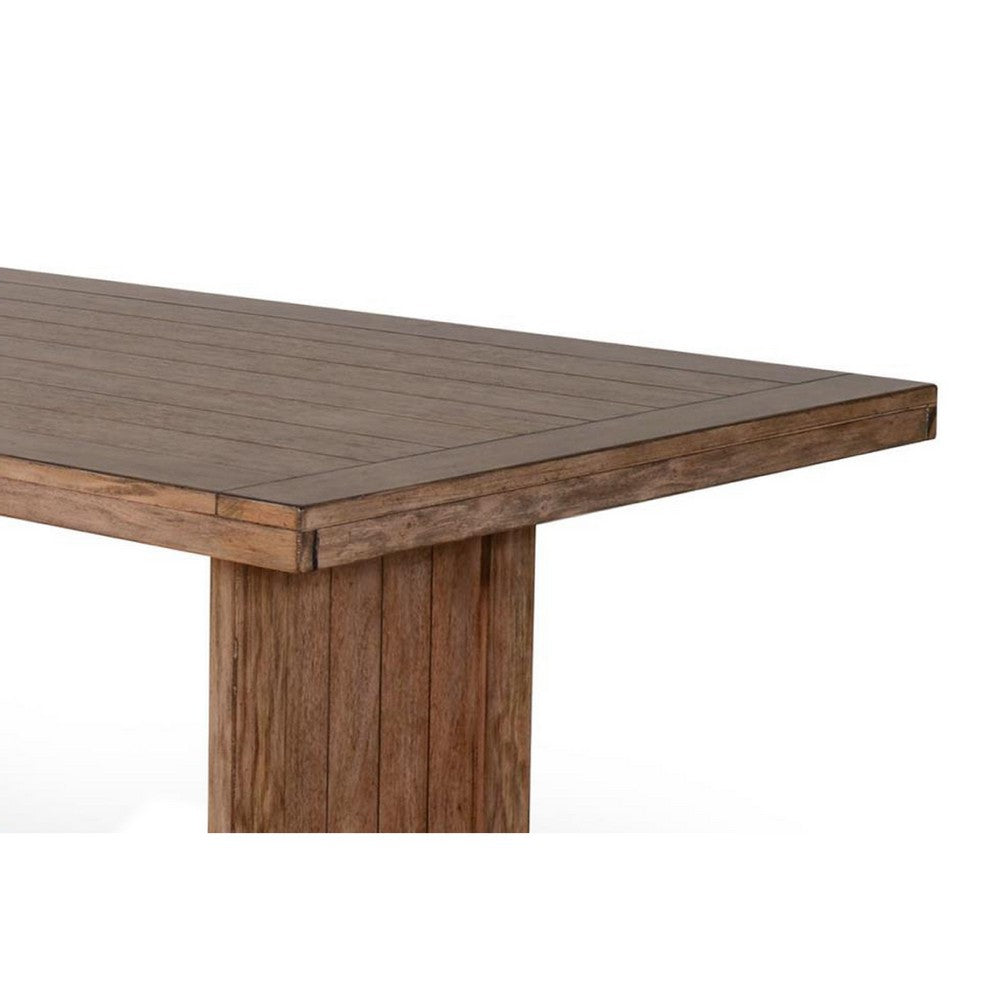 Yael Dining Table, 60 Inch Rectangular Plank Top, Light Brown Mahogany -BM333350