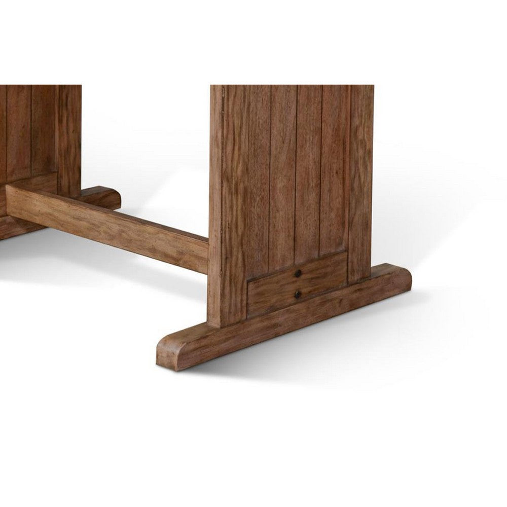 Yael Dining Table, 60 Inch Rectangular Plank Top, Light Brown Mahogany -BM333350