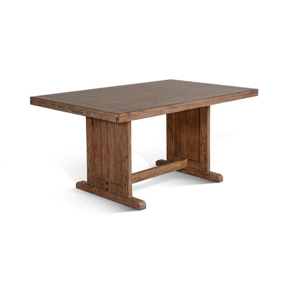 Yael Dining Table, 60 Inch Rectangular Plank Top, Light Brown Mahogany -BM333350