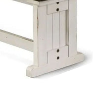 Orso Side Dining Bench, Plank Seat, Off White and Brown Wood 48 Inch -BM333351