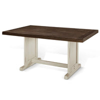 Orso Dining Table, 60 Inch Rectangular Plank Top, Off White and Brown  -BM333352