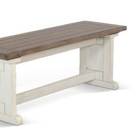 Dean Side Dining Bench, Plank Style Seat, Off White and Brown 48 Inch -BM333353