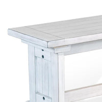 Sime Side Dining Bench, Plank Style, Off White Mahogany Wood 48 Inch -BM333355