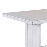Sime Dining Table, 60 Inch Rectangular Plank Top, Off White Wood -BM333356