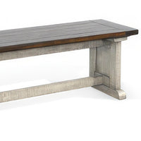 Camie Side Dining Bench, Plank Dark Brown Gray Mahogany Wood 48 Inch -BM333357