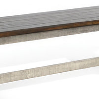 Camie Side Dining Bench, Plank Dark Brown Gray Mahogany Wood 48 Inch -BM333357