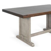 Camie Dining Table, 60 Inch Rectangular Plank Top, Dark Brown n Gray -BM333358