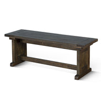 Camie Side Dining Bench, Plank Seat, Dark Brown Mahogany Wood 48 Inch -BM333359