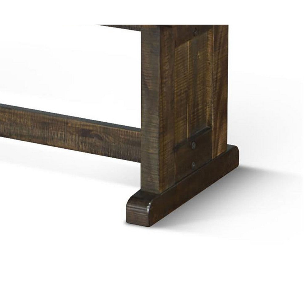 Camie Side Dining Bench, Plank Seat, Dark Brown Mahogany Wood 48 Inch -BM333359