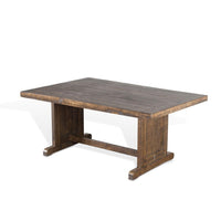 Camie Dining Table, 60 Inch Rectangular Plank Top, Brown Mahogany Wood -BM333360
