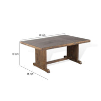 Camie Dining Table, 60 Inch Rectangular Plank Top, Brown Mahogany Wood -BM333360