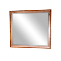 Amy Vanity Dresser Mirror, 36 x 42 Orange Brown Mahogany Wood Frame -BM333362