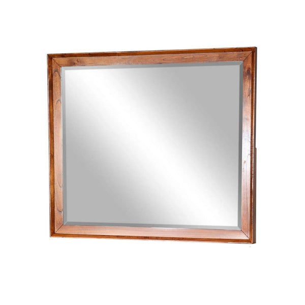 Amy Vanity Dresser Mirror, 36 x 42 Orange Brown Mahogany Wood Frame -BM333362