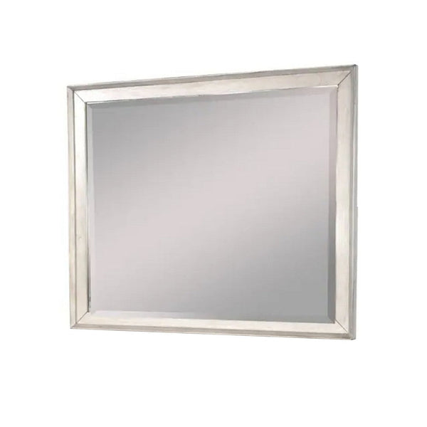Amy Vanity Dresser Mirror, 36 x 42 Rustic Gray Mahogany Wood Frame -BM333363