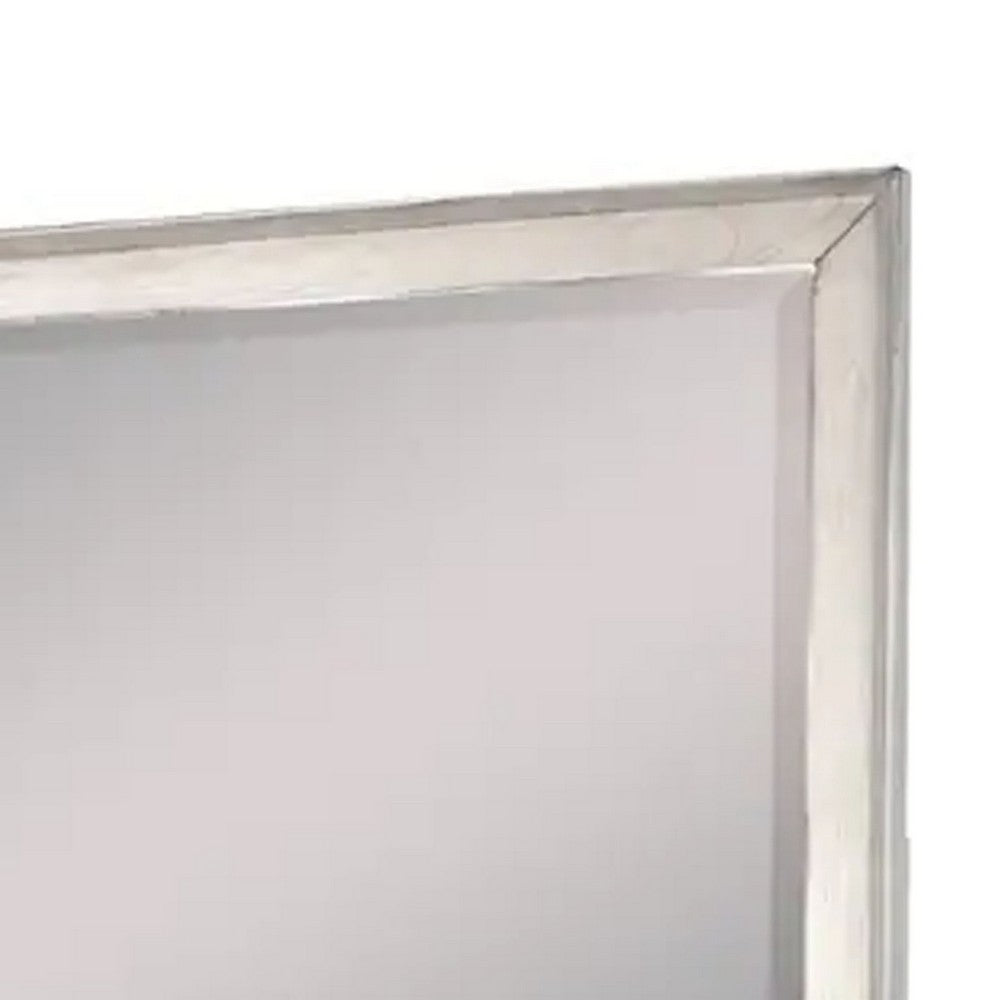 Amy Vanity Dresser Mirror, 36 x 42 Rustic Gray Mahogany Wood Frame -BM333363