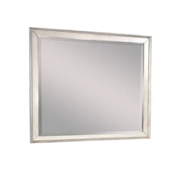 Amy Vanity Dresser Mirror, 36 x 42 Rustic Gray Mahogany Wood Frame -BM333363