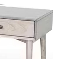 Amy Nightstand, 1 Drawer, Long Tapered Legs, Rustic Gray Mahogany Wood -BM333364