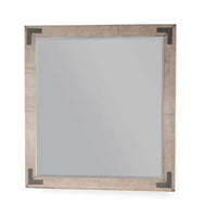 Desy Vanity Dresser Mirror, 40x41 Light Sand Brown Mahogany Wood Frame -BM333365