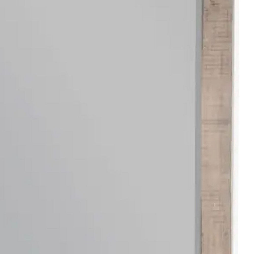 Desy Vanity Dresser Mirror, 40x41 Light Sand Brown Mahogany Wood Frame -BM333365