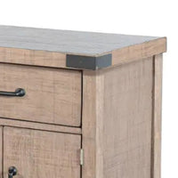 Desy Nightstand, Drawer and Door Cabinet, Light Brown Mahogany Wood -BM333366