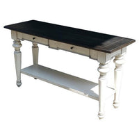 Orso Sofa Console Table, 2 Drawers, Off White and Dark Brown 54 Inch -BM333368