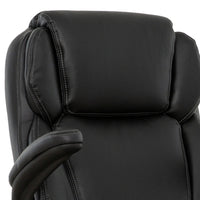 Sely Rolling Office Chair, 42 Inch Adjustable Height, Black Leather -BM333395