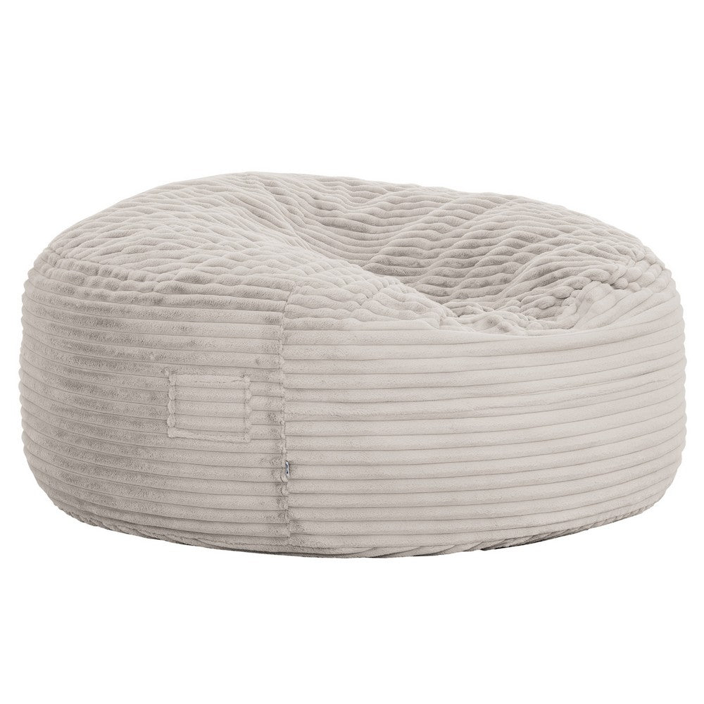 Sealy Bean Bag Chair, Soft Faux Fur Cover, Shredded Foam Fill, Beige -BM333396