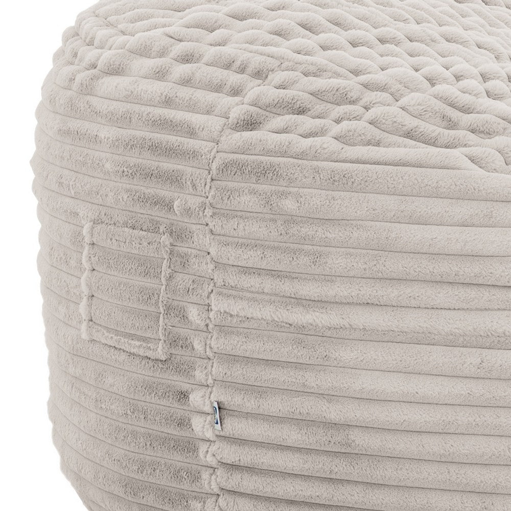 Sealy Bean Bag Chair, Soft Faux Fur Cover, Shredded Foam Fill, Beige -BM333396