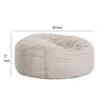 Sealy Bean Bag Chair, Soft Faux Fur Cover, Shredded Foam Fill, Beige -BM333396