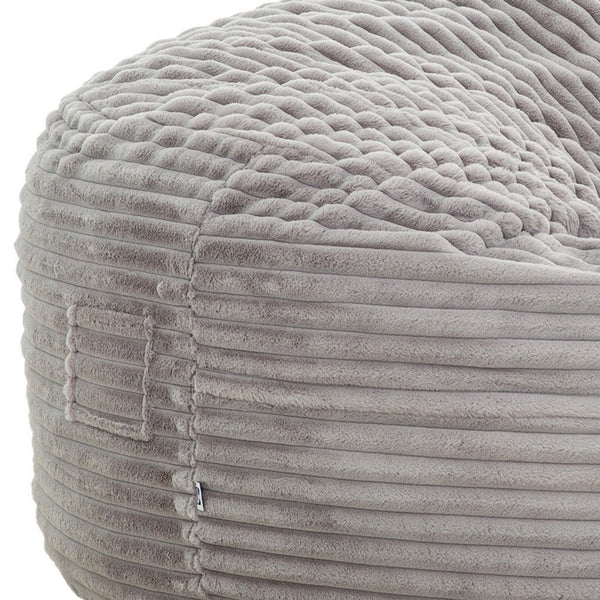 Sealy Oversized Bean Bag Chair, Gray Faux Fur Cover Shredded Foam Fill -BM333397