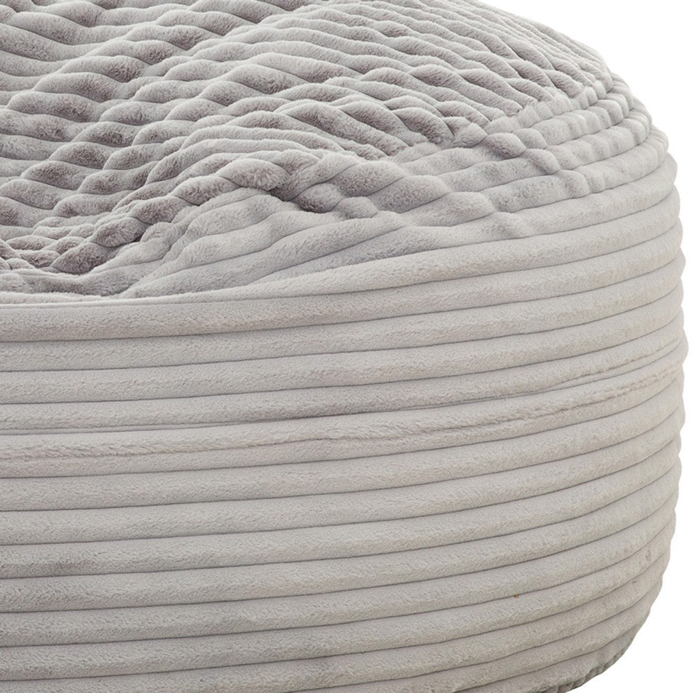 Sealy Oversized Bean Bag Chair, Gray Faux Fur Cover Shredded Foam Fill -BM333397