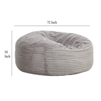 Sealy Oversized Bean Bag Chair, Gray Faux Fur Cover Shredded Foam Fill -BM333397