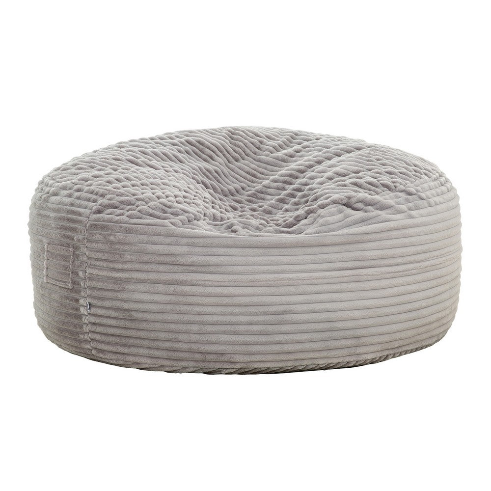 Sealy Oversized Bean Bag Chair, Gray Faux Fur Cover Shredded Foam Fill -BM333397