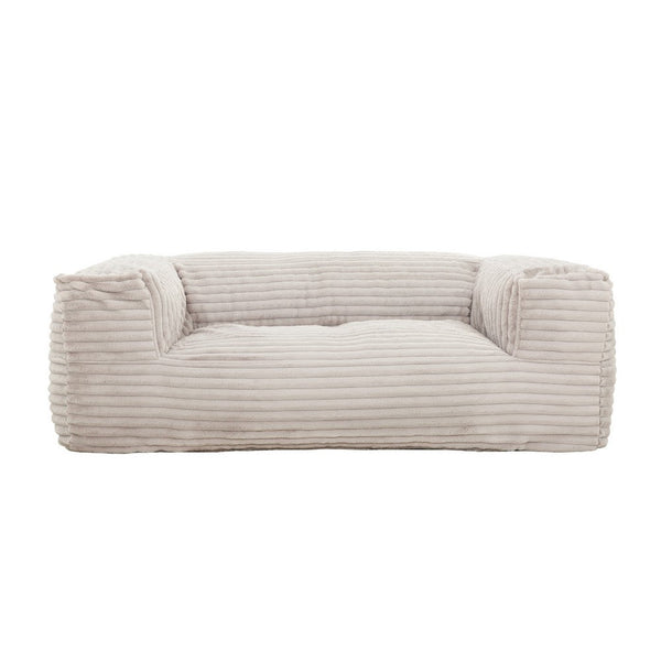 Sealy Bean Bag Sofa Chair, Beige Faux Fur Cover, Shredded Foam Fill -BM333398