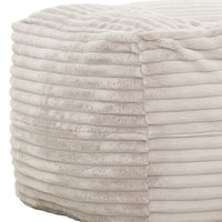 Sealy Bean Bag Sofa Chair, Beige Faux Fur Cover, Shredded Foam Fill -BM333398