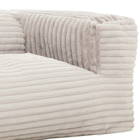 Sealy Bean Bag Sofa Chair, Beige Faux Fur Cover, Shredded Foam Fill -BM333398