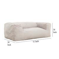 Sealy Bean Bag Sofa Chair, Beige Faux Fur Cover, Shredded Foam Fill -BM333398