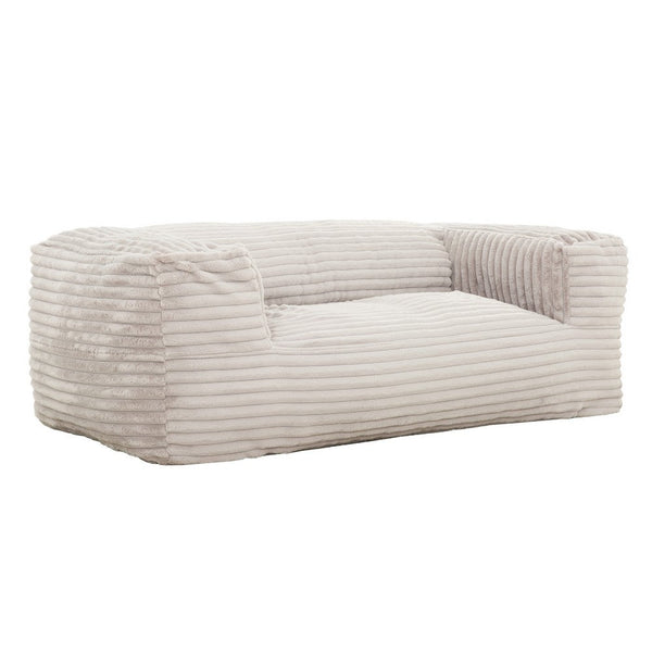 Sealy Bean Bag Sofa Chair, Beige Faux Fur Cover, Shredded Foam Fill -BM333398