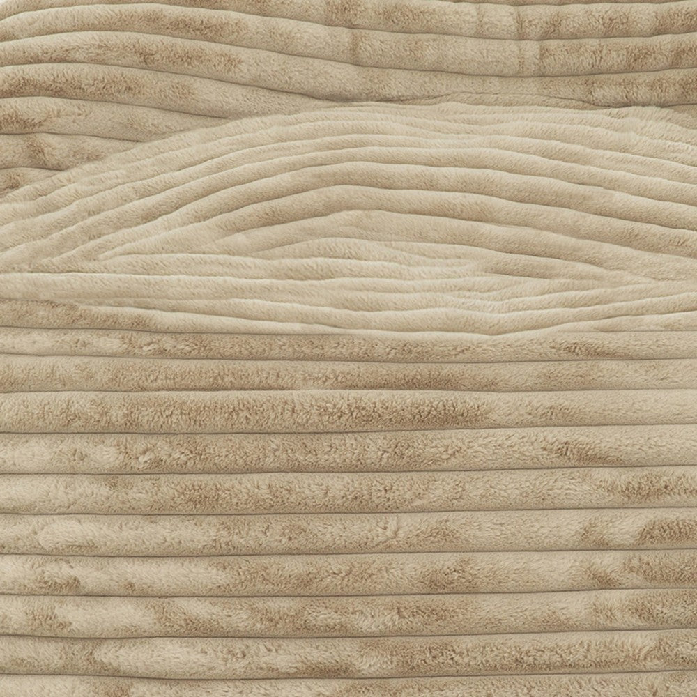 Sealy Bean Bag Chair, Beige Faux Fur Cover, Soft Shredded Foam Fill -BM333400