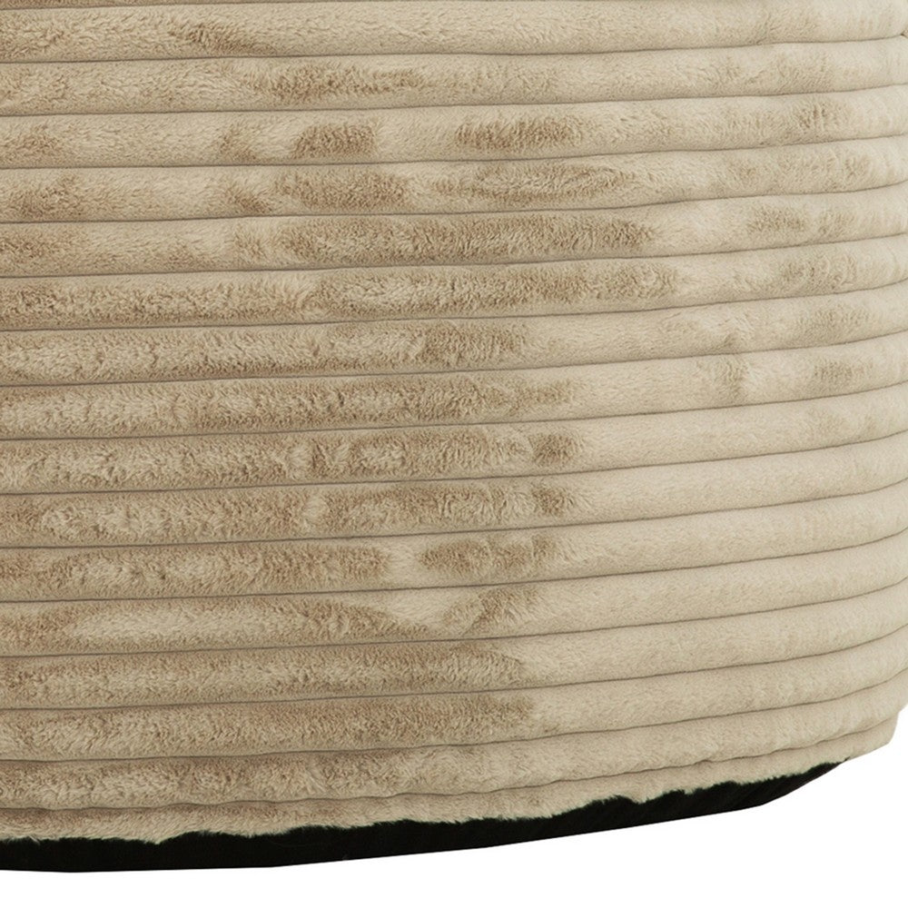 Sealy Bean Bag Chair, Beige Faux Fur Cover, Soft Shredded Foam Fill -BM333400