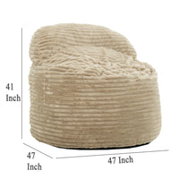 Sealy Bean Bag Chair, Beige Faux Fur Cover, Soft Shredded Foam Fill -BM333400