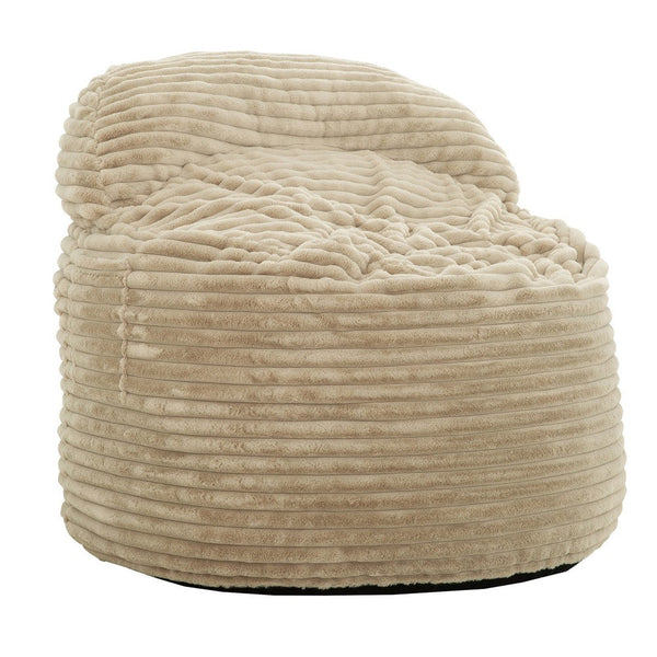 Sealy Bean Bag Chair, Beige Faux Fur Cover, Soft Shredded Foam Fill -BM333400