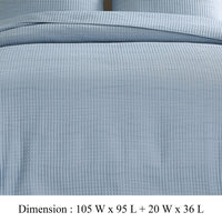 Fys 3pc King Size Coverlet Set, Soft Woven Jacquard, Chambray Blue -BM333403