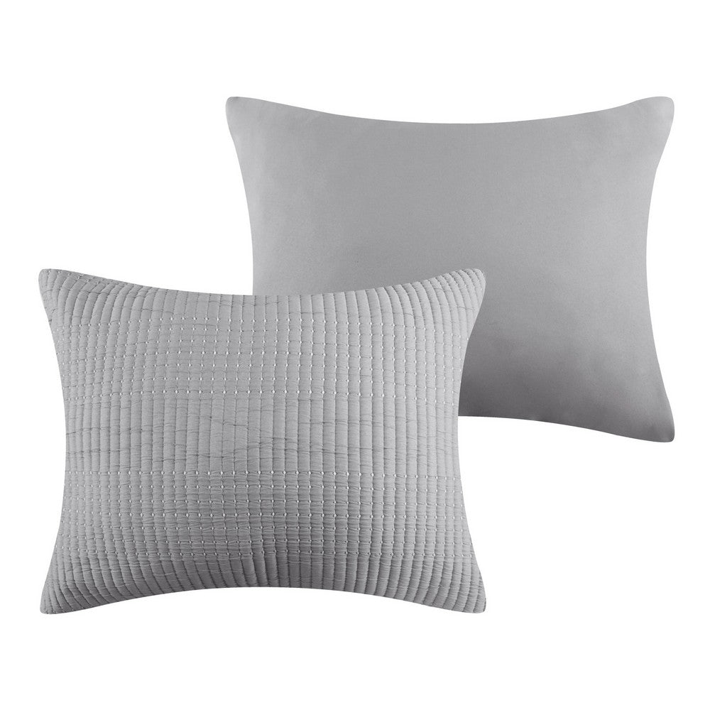 Fys 3pc Queen Size Coverlet Set, Soft Woven Jacquard Matelasse, Gray -BM333405