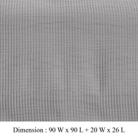 Fys 3pc Queen Size Coverlet Set, Soft Woven Jacquard Matelasse, Gray -BM333405