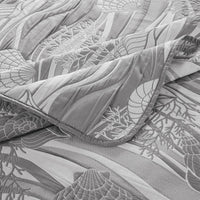 Doz 3pc Queen Size Coverlet Set, Coastal Matelasse, Harbor Gray, White -BM333408
