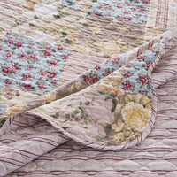 Ciny 50x60 Quilted Throw Blanket, Blue, Brown, and Yellow Floral Print -BM333413