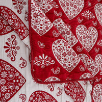 Liv 3pc Queen Size Coverlet Set, Woven Jacquard Matelasse, Red, White -BM333416