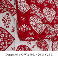 Liv 3pc Queen Size Coverlet Set, Woven Jacquard Matelasse, Red, White -BM333416