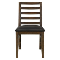 Tinaa Side Dining Chair, Black Polyester, Brown Pine Wood, Ladderback -BM333428